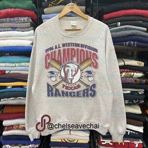 Vintage 1996 Texas Rangers Champions Baseball Sweatshirt, MLB Mens Womens Shirt